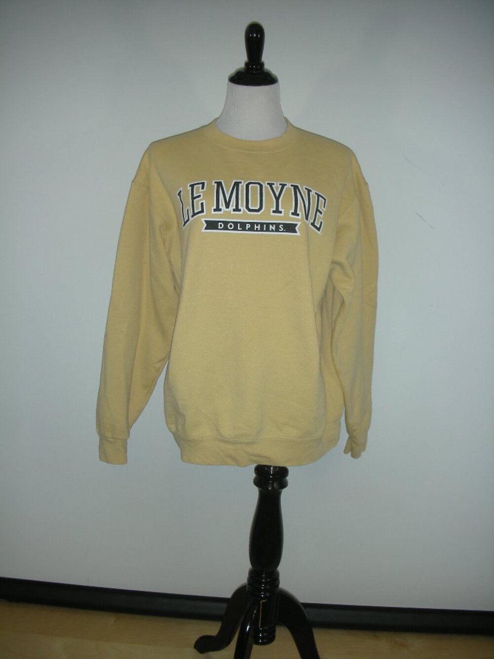 Champion Le Moyne Dolphins Sweatshirt L Yellow College Crewneck NCAA